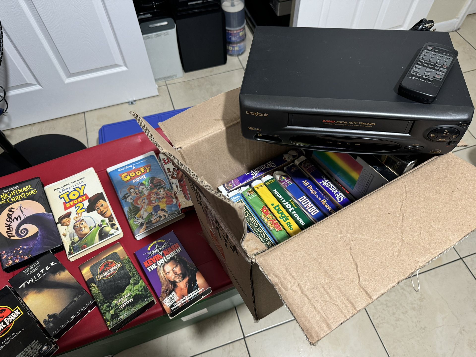 VCR VHS Tables Dvds Kids Bundle
