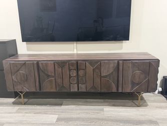 West Elm Pictograph Solid Wood Media Console 84”
