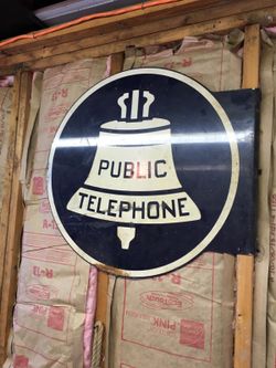 Antique public telephone sign