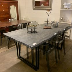 Grey Live Edge Dining Table