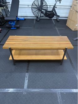 Williams Sonoma Slatted Wood Coffee Table – Solid Wood – Excellent Condition