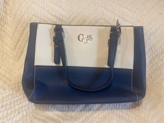Guess White and Navy Purse