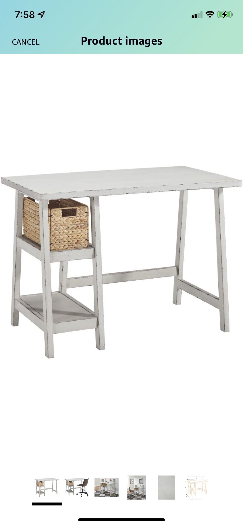 White Distressed Desk