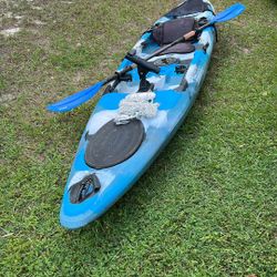 Field And Stream 12’ Fishing Kayak With Rod Holder, Oar, Anchor And Kayak Hoist