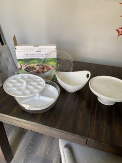 3 Items -cake plate/bowl/serving chiller