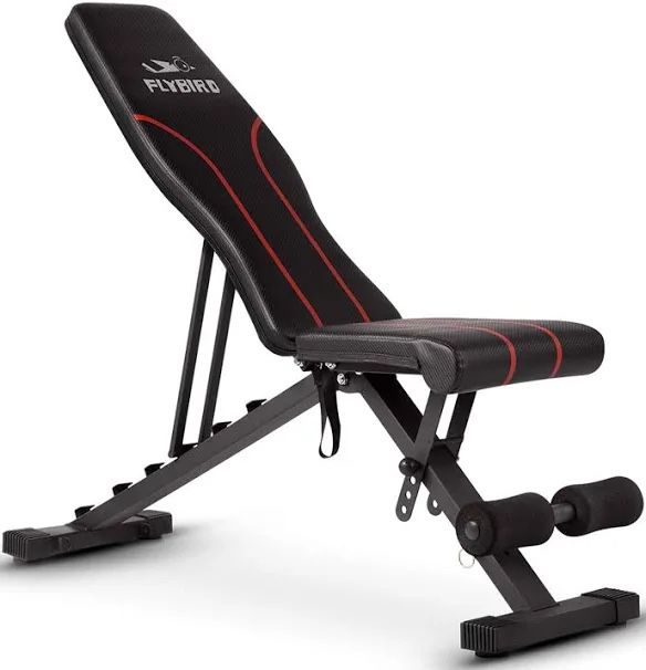 Fly Bird weightlifting bench with bar and weights