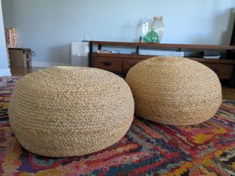 Jute ottoman pouf (large) x2