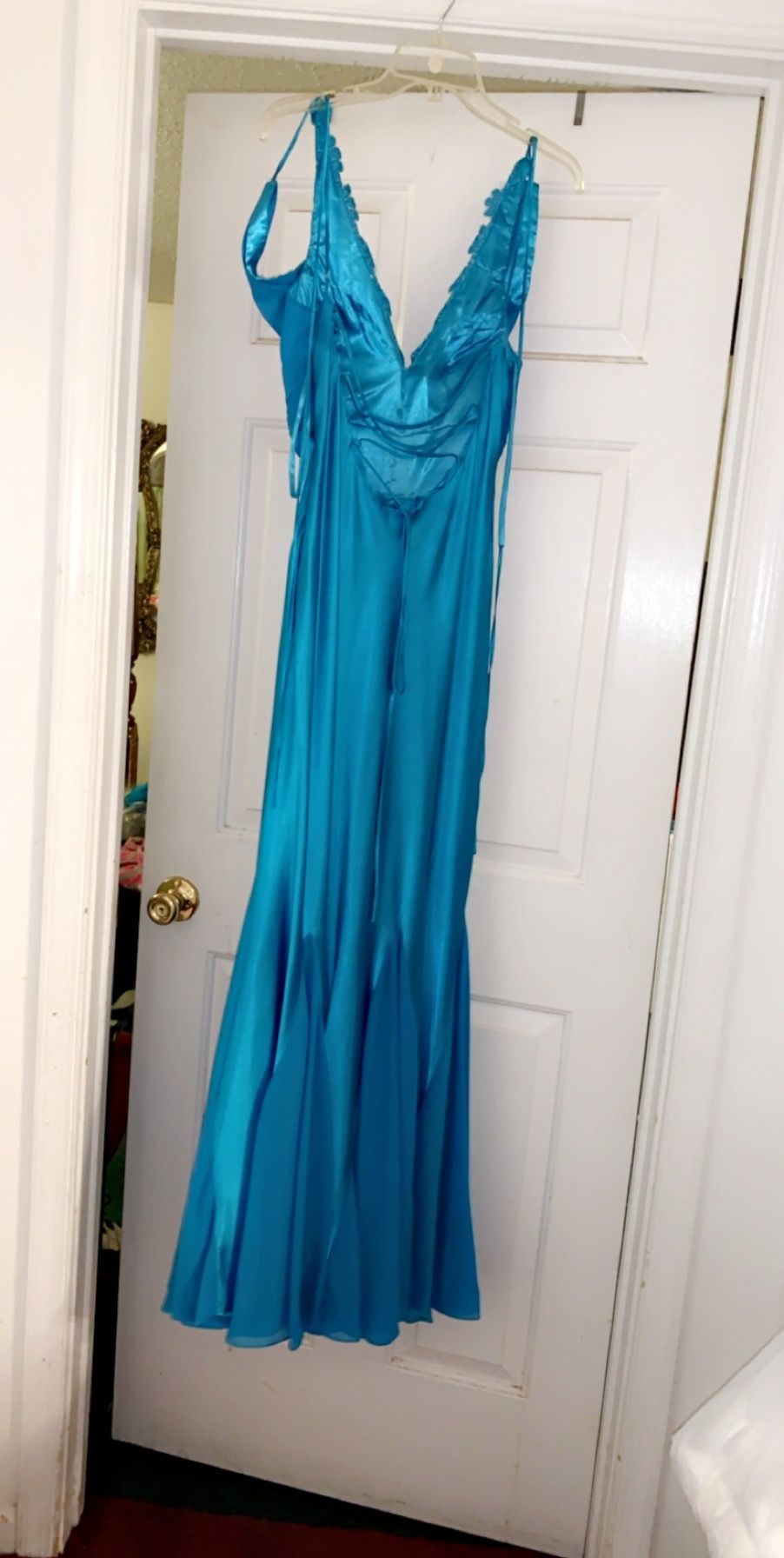 Sky Blue Sequins Prom Dress