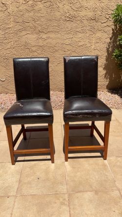 PAIR OF TALL HIGHBACK CHAIRS