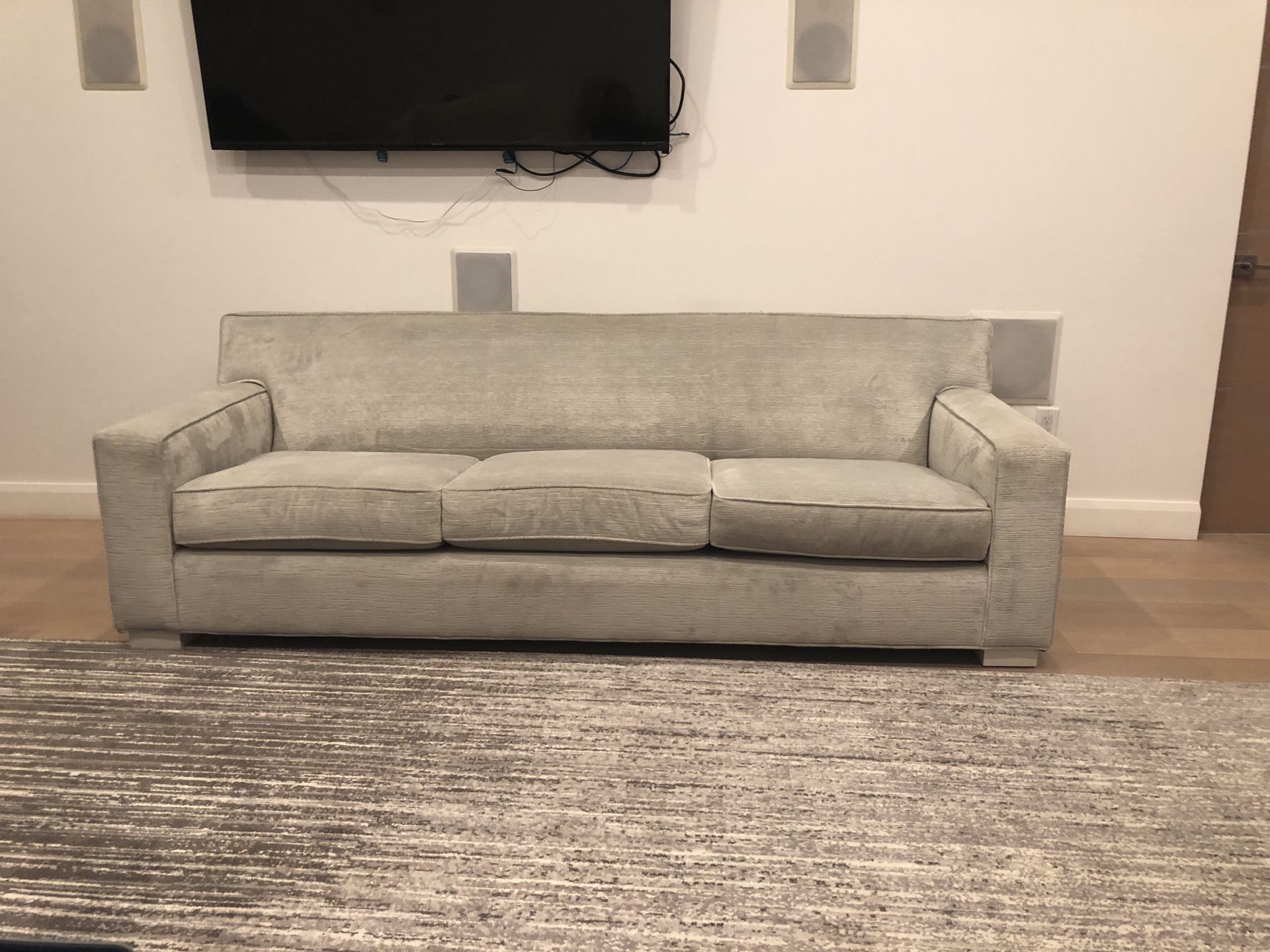Mitchell gold bob williams grey/silver sofa couch