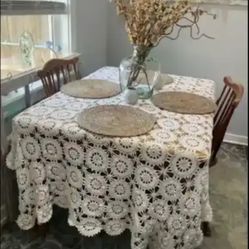 Wooden Table w/ Leaf and 2 Chairs 
