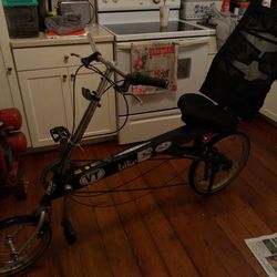 Bike E. Recumbent Unisex Bicycle With Adjustable Sliding Seat