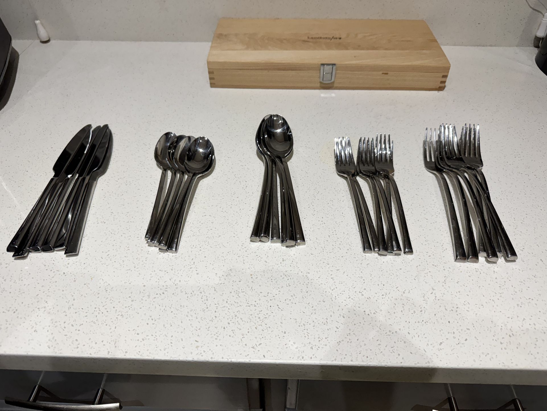 Crate&Barrel Mirror 5-Piece Flatware / silverware (6 Sets)
