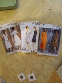 3 vogue uncut sewing patterns for dresses