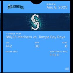  8-8-25  Mariner Tickets (2)  3rd Base Line Ichiro Jersey Night ⚾️