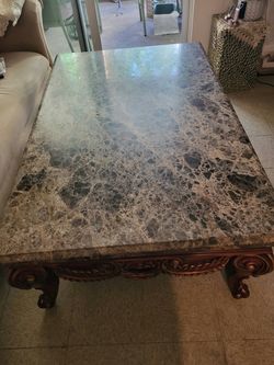 Marble coffee table and marble corner table set