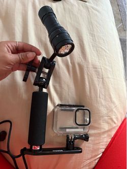 GoPro handle flashlight mount