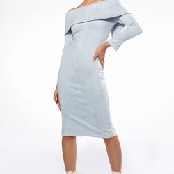 Powder blue suede dress