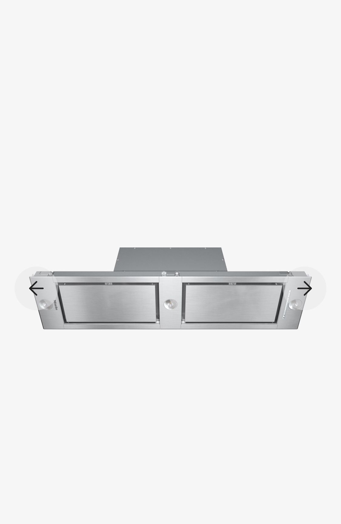 Insert ventilation hood DA 2628 with energy-efficient LED lighting and backlit controls for easy use.