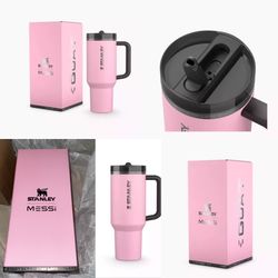 Stanley Lionel Messi GOAT Pink 40-ounce Quencher ProTour Tumbler Flip Straw