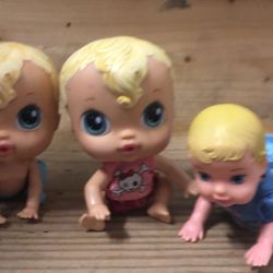 2 Criblife Dolls And A Disney Crawling Doll