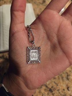 Silver Plated Initial M necklace