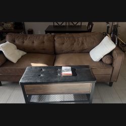 Padded Storage Bench With Cabinet 