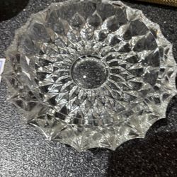 Heavy, Large Cut Glass Crystal Ashtray, Stunning
