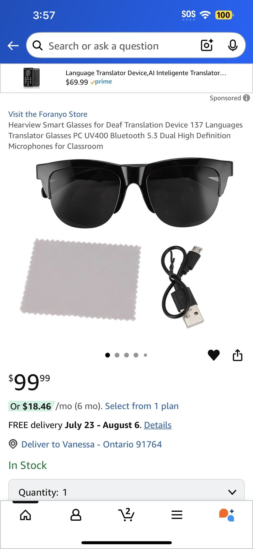 New! Languages Translator Glasses