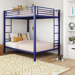 Blue Bunk Bed ( Brand New ) Full Over Full Metal Bunk Bed 