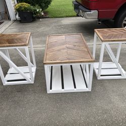 Coffee Table From Pallet Wood With Matching End Tables