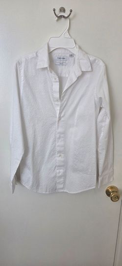 Calvin Klein Slim Fit White Dress Shirt boys size 16