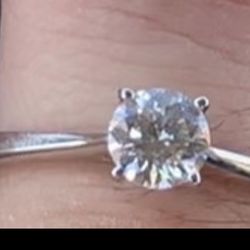 0.5 Ct Solitaire Rd Cut Diamond Ring. Lifetime Warranty And Care Plan Included. 14ct White Gold Setting
