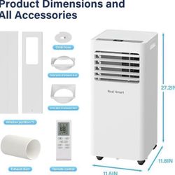 Portable Air Conditioners 8000 BTU,Quiet Portable AC Units for Rooms 3-IN-1 Cools Up to 500 Sq.Ft with Dehumidifier,Fan,Remote Control,24H Timer,Sleep
