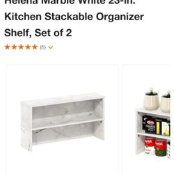 23inch kitchen stackable organizing shelf - set of 2