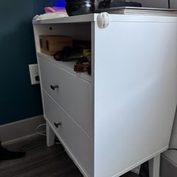 White Storage Nightstand 