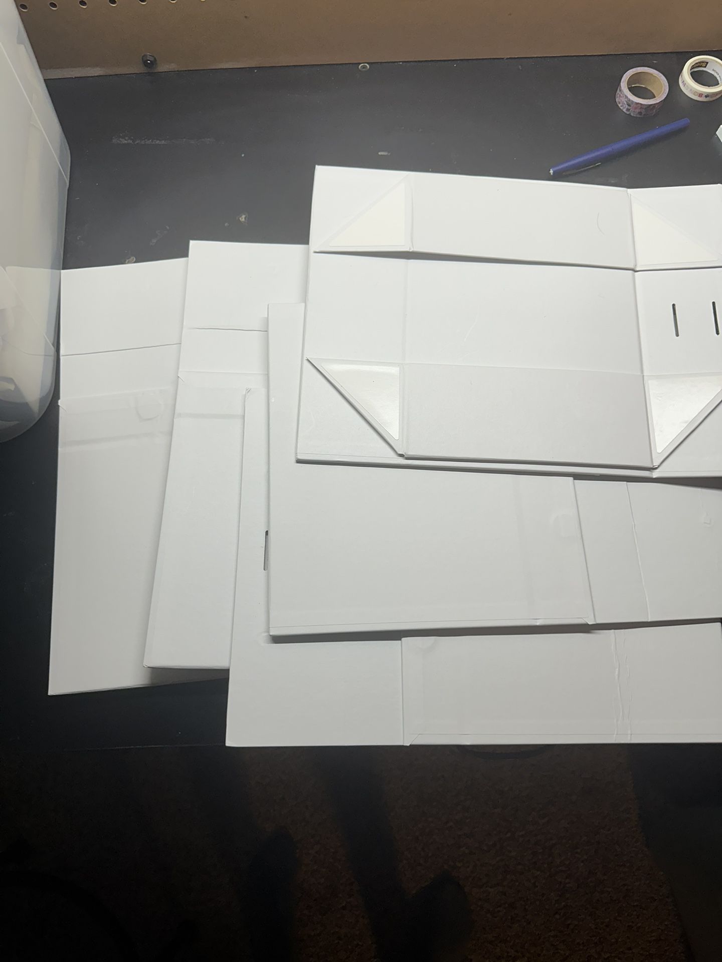 Five White Gift Boxes