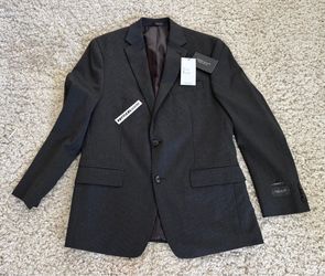 Perry Ellis Suit Jacket Black "Pinstripe" Vintage 40 REG Modern Fit