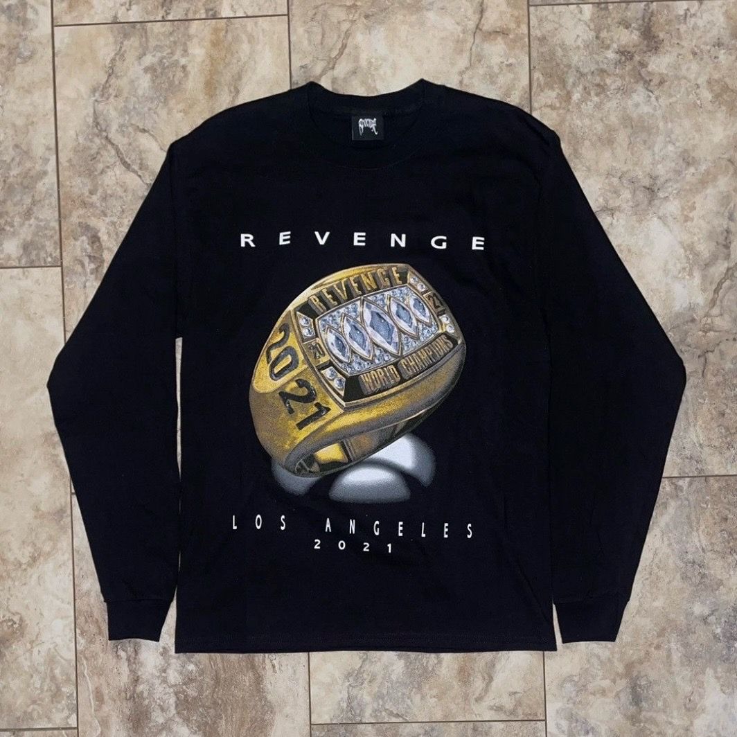 Revenge Los Angeles 2021 World Champions Ring Long Sleeve Tee Black Size Medium