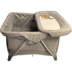 Nuna Grey Sena Air Travel Crib With Changing Matres