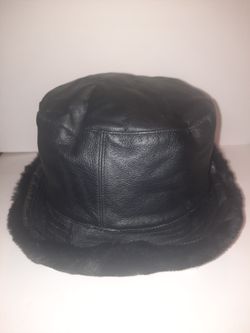 RARE Scala Collezione Handcrafted 100% LEATHER One Size Fits Most Women's Bucket Hat