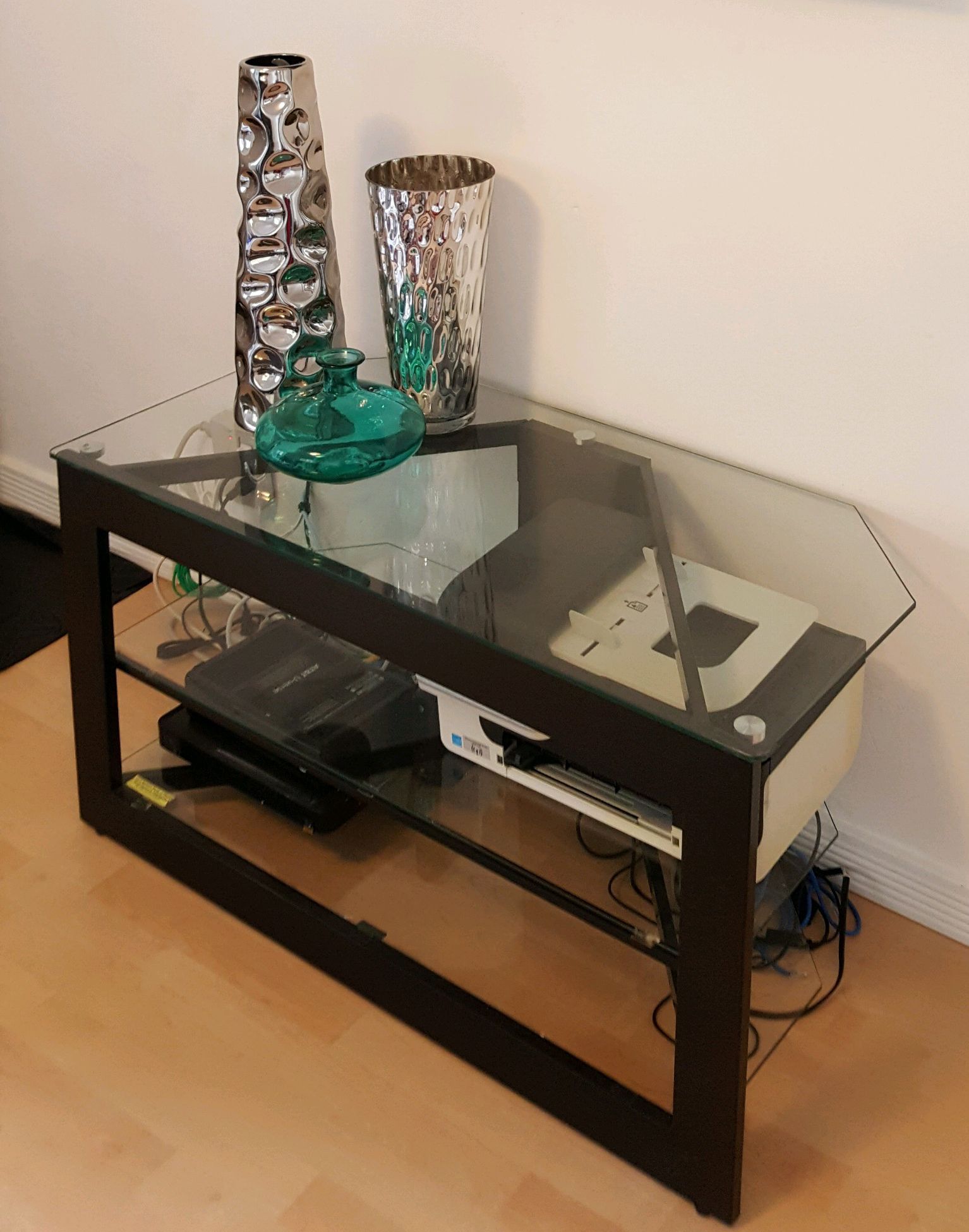 Metal & Glass TV & Electronic Equipment Table