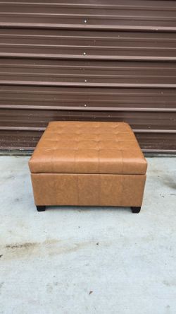 Leather Storage Ottoman
