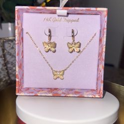 Butterfly Jewelry 14k Gold Dipped 