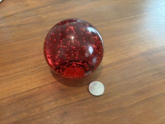 Red Glass Paperweight