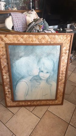 Margaret Keane Big Eyes Children Framed Print