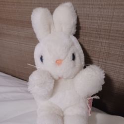 Fluffy White Bunny Plush- Adorable & Soft with Tag