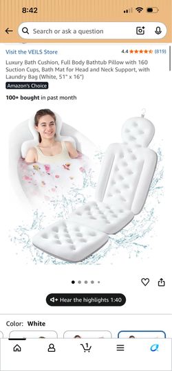 VEILS Full Body Bath Pillow