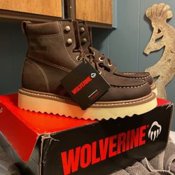 Wolverine Work Boots Soft Toe Size 8 New In Box 