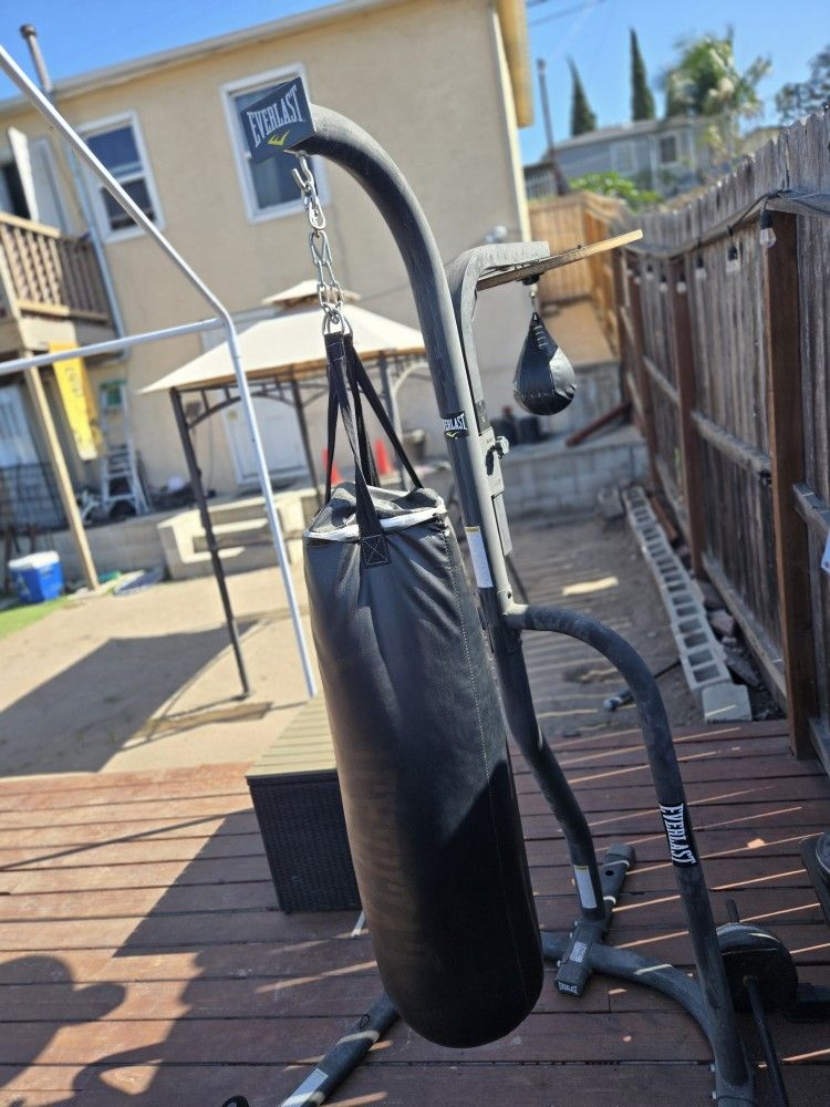 160 Obo Everlast Punching Bag With Stand And Speed Bag